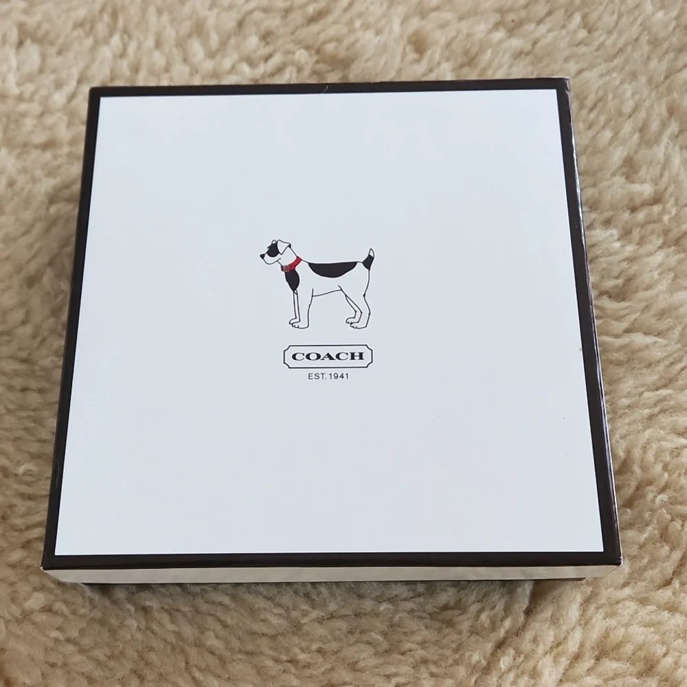 NWT IOB Coach Small Mini Signature Khaki Jacquard & Leather Dog Leash🐕🐾❤️🎁